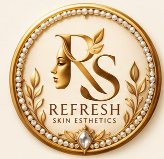 The gold Refresh RS seal used on the skin care line